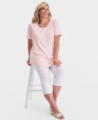 Plus Size Lattice Play Scoop-Neck T-Shirt