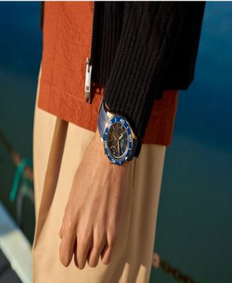 Men's Endeavor Chronograph Navy Strap Watch, 43mm