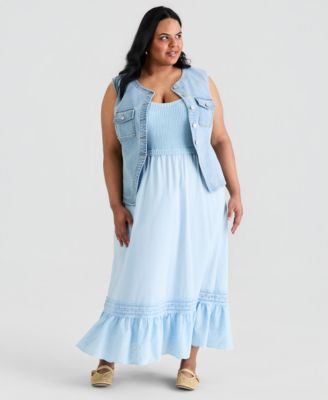 Trendy Plus Size Denim Vest