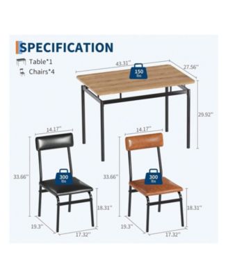 Kitchen Table 5 Piece Dining Table Set For 4 Kitchen Table and Chairs Set for Dining Room