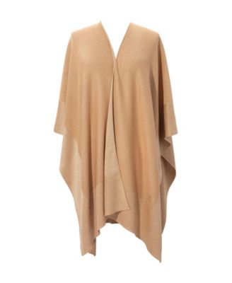 Lauren Ralph Lauren Shine Border Tissue Weight Ruana Wrap - Birch TanGold 110$