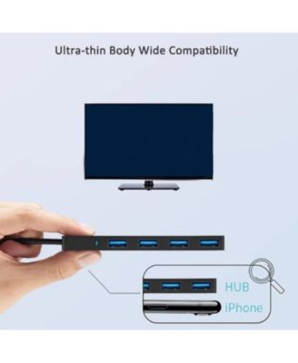 4-Port USB 3.0 Hub with 5Gbps Transfer Speed, Ultra-Slim Design, USB Splitter for Office/Gaming/Home