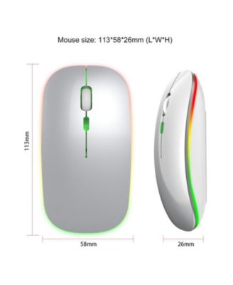 Dual-Mode Wireless Mouse: 2.4G/Bluetooth,Color Glow, Silent & 3-Speed DPI for Office/Design, Slim Easy-to-Use for Professionals/Students