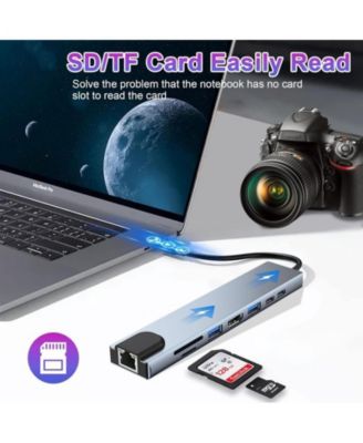 8-in-1 USB-C Hub, 100W PD Charging & Superfast Data Transfer | Ideal for Home Office, Travel, Presentations