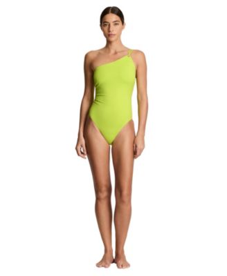 Women's Lime Breeze Double Strap One Shoulder One-Piece Swimsuit