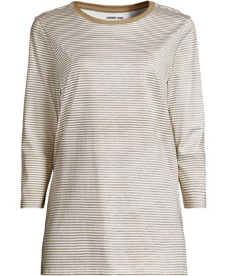 Plus Size 3/4 Sleeve Cotton Supima Tunic Top