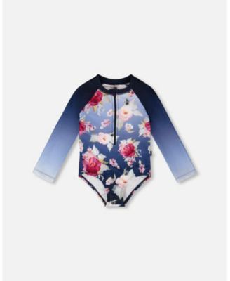 Girls One-Piece Long Sleeve Rashguard