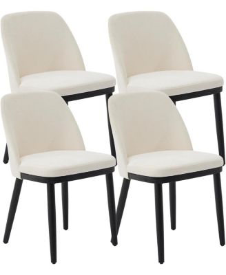 Upholstered Dining Chairs Set of Modern Kitchen Chairs with Thick Cushions, Dining Room Chair with Wood Legs for Dining Room Kitchen Restaurant