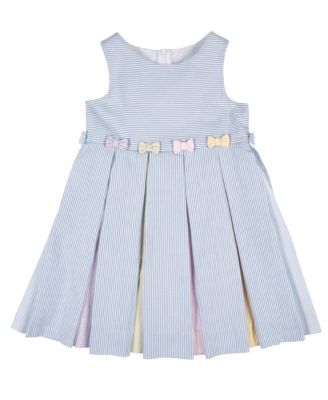 Toddler Girls Multicolor Seersucker Pleated Dress