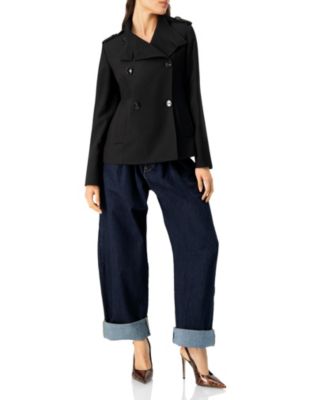 Women's High Neck Military Style Coat