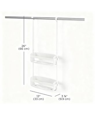 Plastic Shower Organizer with 2 Shelves for Storage and Draining