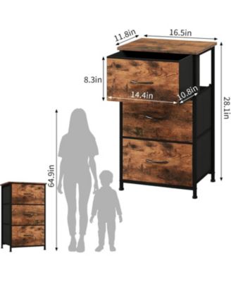 Stylish 3-Drawer Dresser with Removable Fabric Bins, Multi-Functional Storage Organizer for Bedroom, Living Room, Closet, Entryway, Hallway