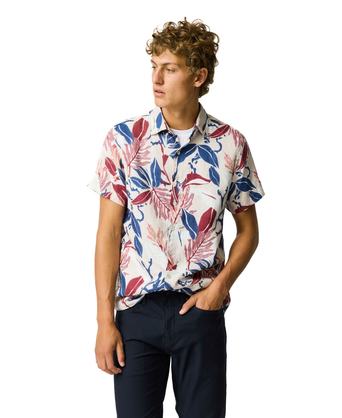 Мужская рубашка Rodd & Gunn Slim Fit Saltwater Linen, цвет: Бежевый — фото 1