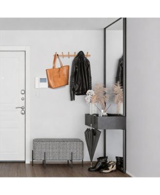 Natural Beech Wood Coat Rack - 5 Hooks, Sturdy, Easy to Assemble