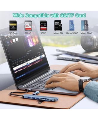 USB C Hub, Aluminum 8 in 1 USB Extender, for MacBook Pro Air and More PC/Laptop/Tablet Devices,Ideal for Office,Home Use