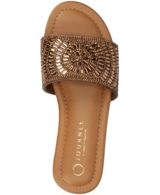 Women's Maria Slip On Metallic Beaded Slide Sandals