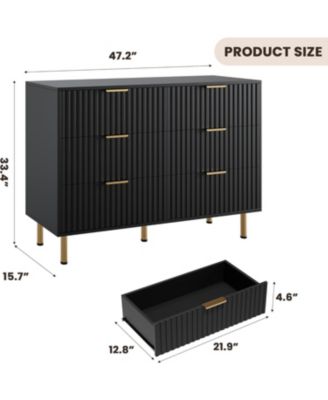 Zebra Six-Drawer Cabinet with Large Desktop, Modern Honeycomb Design, Handle, Practical Storage Solution, and Artistic Sense for Bedroom
