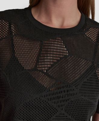 Women's Crewneck Short-Sleeve Croton Lace Top