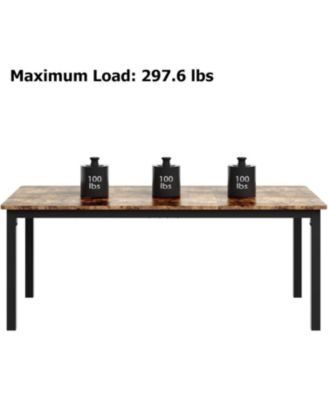 Kitchen Dining Table 6-Person Industrial Kitchen Table for Dining Room, Home Office, Living Room