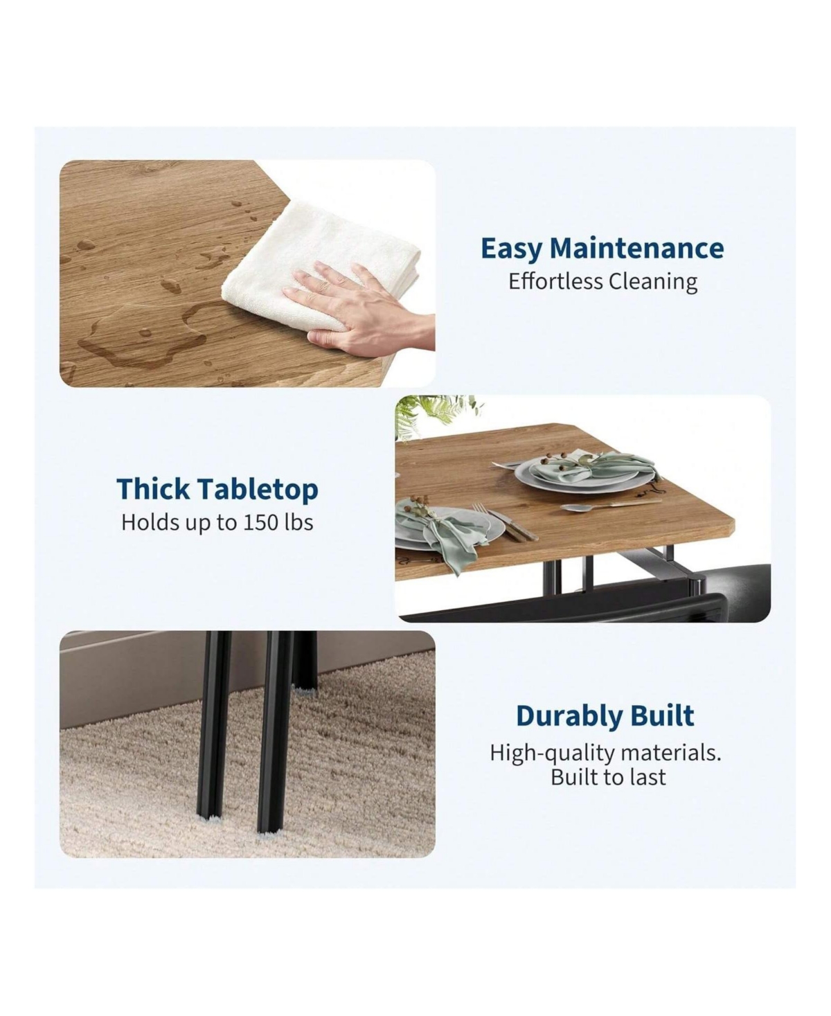 gaomon Kitchen Table 5 Piece Dining Table Set For 4 Kitchen Table And Chairs Set for Dining Room, Home Office