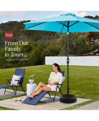 Fillable Plastic Patio Umbrella Base Stand, Pole Holder w/ Adjustment Knob, Round Dome