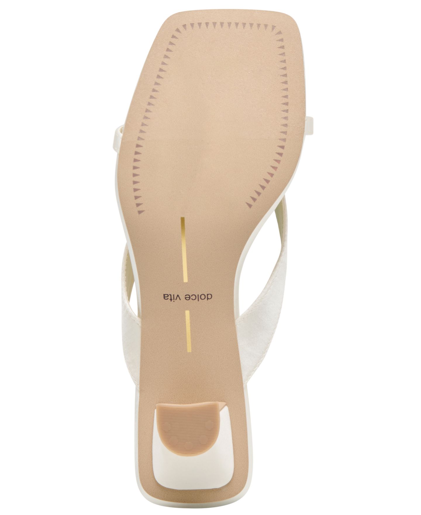 Женские сандалии Dolce Vita Brevel Thong Low Block Heel Dress Sandals, цвет: Насыщенный белый атласный — фото 5