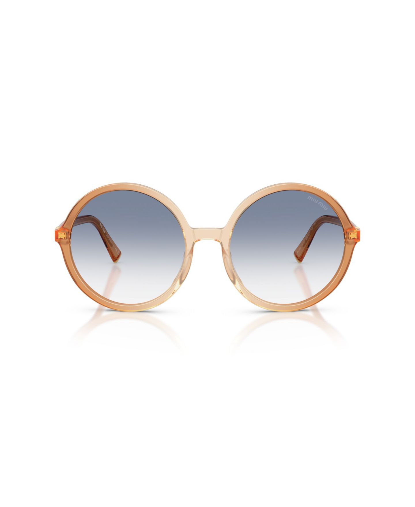 Женские солнцезащитные очки MIU MIU Round, MU B02S, цвет: Коричневый градиентный — фото 4