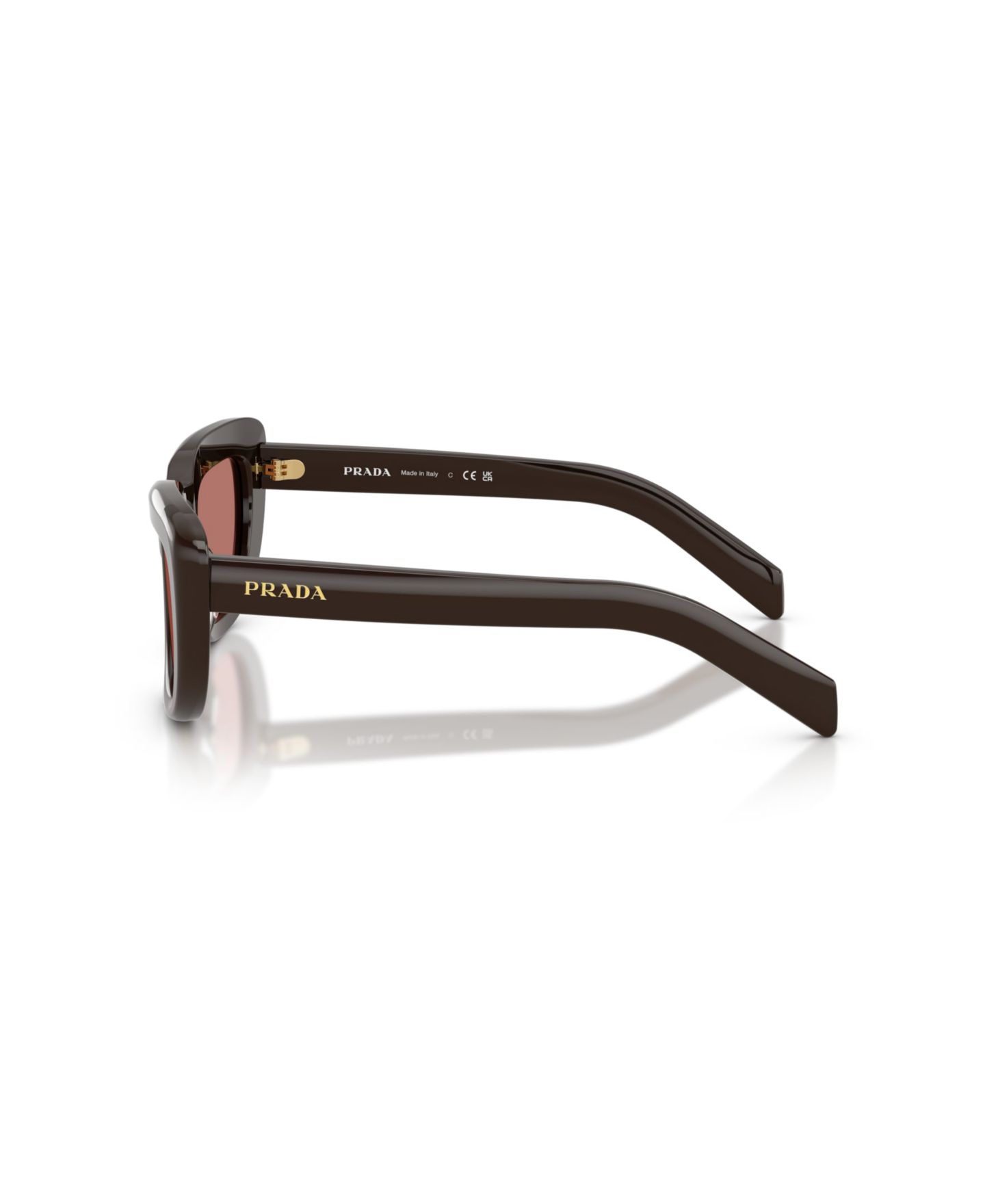 Женские солнцезащитные очки PRADA Rectangle Sunglasses, PR D07S, цвет: Cigar — фото 3