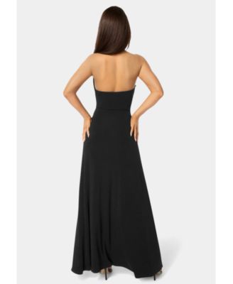 Women's Wrap Front Plunge Neck Maxi Dress