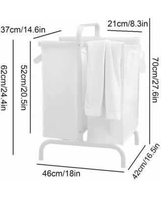 2-Tier Laundry Hamper, 110L Capacity Oxford Clothes Basket with Lid, 2 Removable Bags and Sorting Cards for Bedroom, Laundry Room