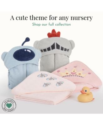 Baby 6-Piece Gift Set – Hooded Towel & 5 Wash Cloths (Newborn Bath Set, Themed Prints)