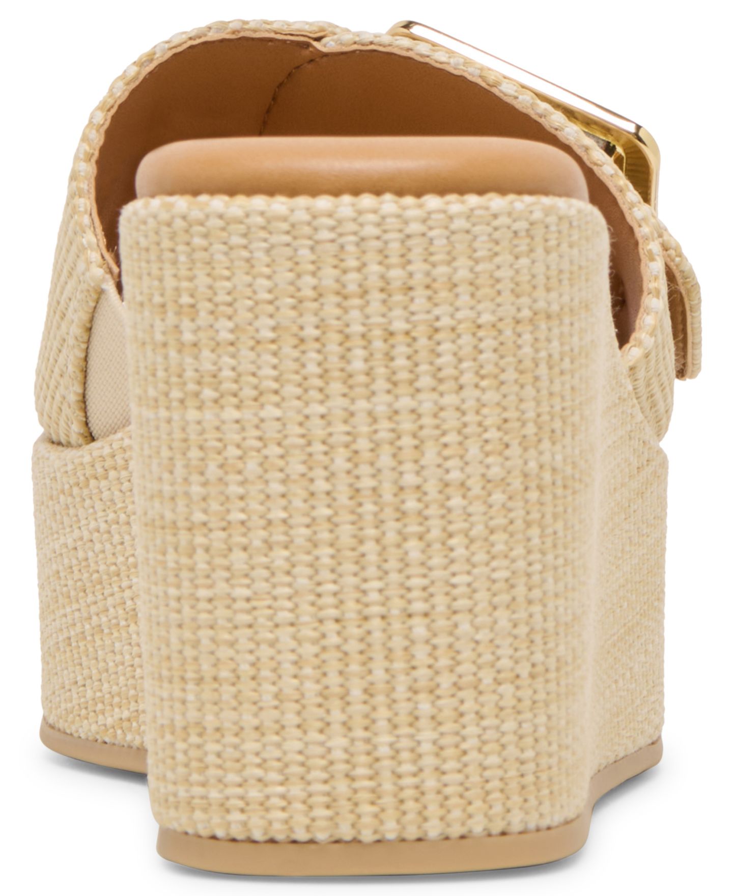 Женские сандалии Dolce Vita Jilian Raffia Buckle Platform Slide Wedge, цвет: Светлый натуральный — фото 3