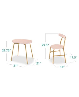 3-Piece Oval Dining Table Set, Modern Small Kitchen Dinette w/ 2 Chairs