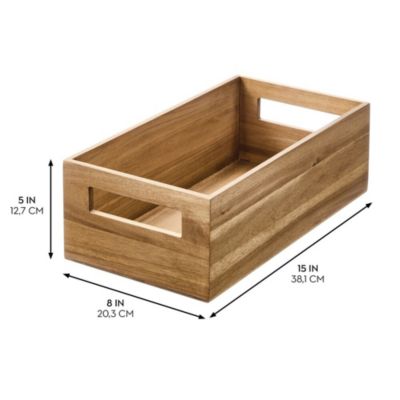 Acacia Wood Pantry Bin with Handles - Natural