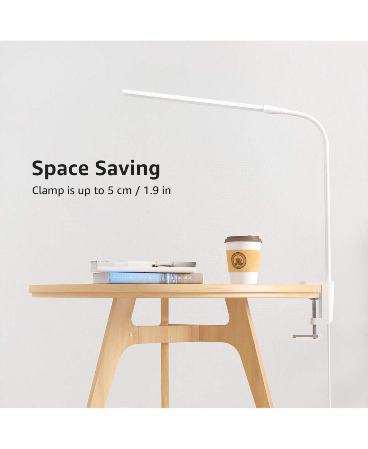 Lepro Clip-on Led Desk Lamp, Dimmable Usb-Powered with 3 Color Modes 10 Brightness, 360°Adjustable Gooseneck - Black