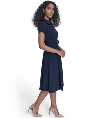 Women's Tulip-Sleeve Midi Shirtdress