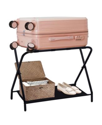 Folding Luggage Rack with Nylon Straps