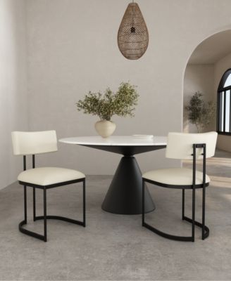 Juno Faux Leather Upholstered Dining Side Chair, Set of 2