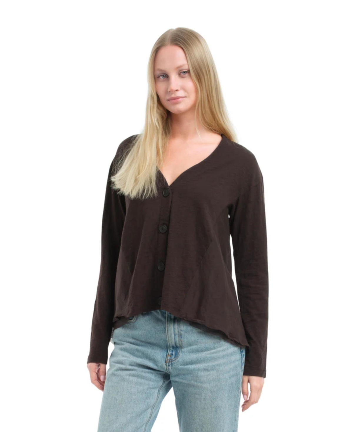 Wilt Women's Button Front Mixed Cardigan