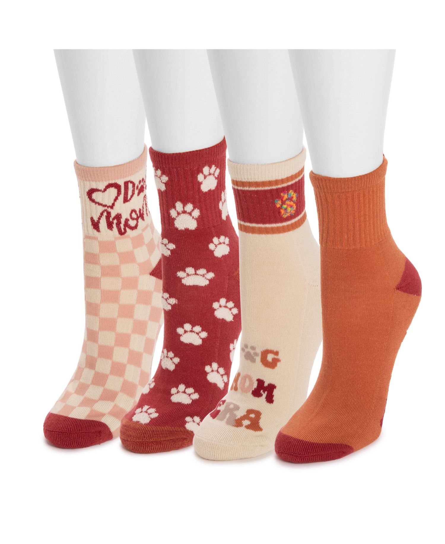 Women's 4 Pk QTR Crew Novelty