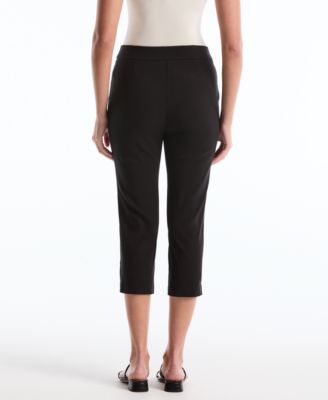 Petite Button Detail Capri Pants