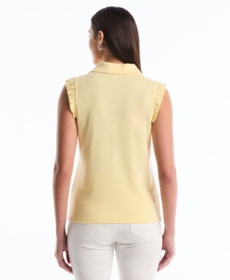 Petite Ruffle Sleeveless Polo Shirt