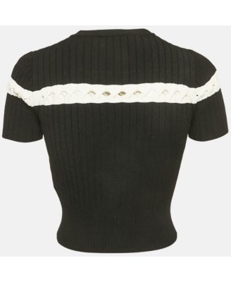 Women's Rib Knit Cut-Out Crop Top
