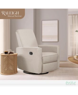 Raleigh Basic Glider Recliner Rocker – 360° Swivel, Smooth Gliding, Manual Recline, Easy-Clean Upholstery, 250 lb Capacity