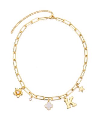 Adornia Gold Initial Chunky Charm Necklace - Gold-k 35$