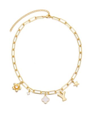 Adornia Gold Initial Chunky Charm Necklace - Gold-y 26$