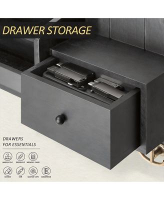 Wall Organizer with Mail Sorter, Drawer, Hooks, and Shelf - Rustic Decor