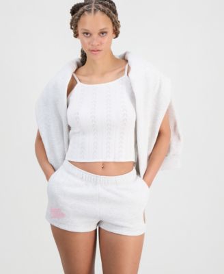 Juniors' Graduation Bear Fleece Shorts