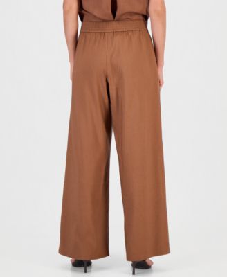Petite High-Rise Pull-On Wide-Leg Pants