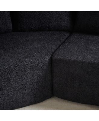106.3-inch V-Shape Modular Sectional Sofa with Throw Pillows